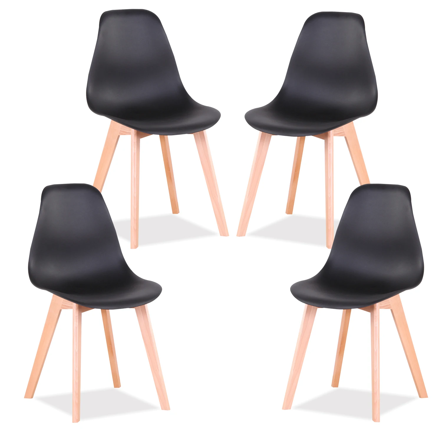 4Pcs/Set Dining Chairs Lounge Chair Leisure Chairs Living Room Dining Chair Bar Stool Desk Chair For Study Room Chair Home Black