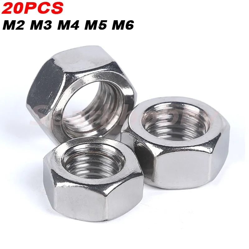 20PCS Sparkhobby Zinc Plated M2 M3 M4 M5 M6 Hex Hexagon Nut Silver and Black for RC SUNNYSKY XXD EMAX motor paddle seat