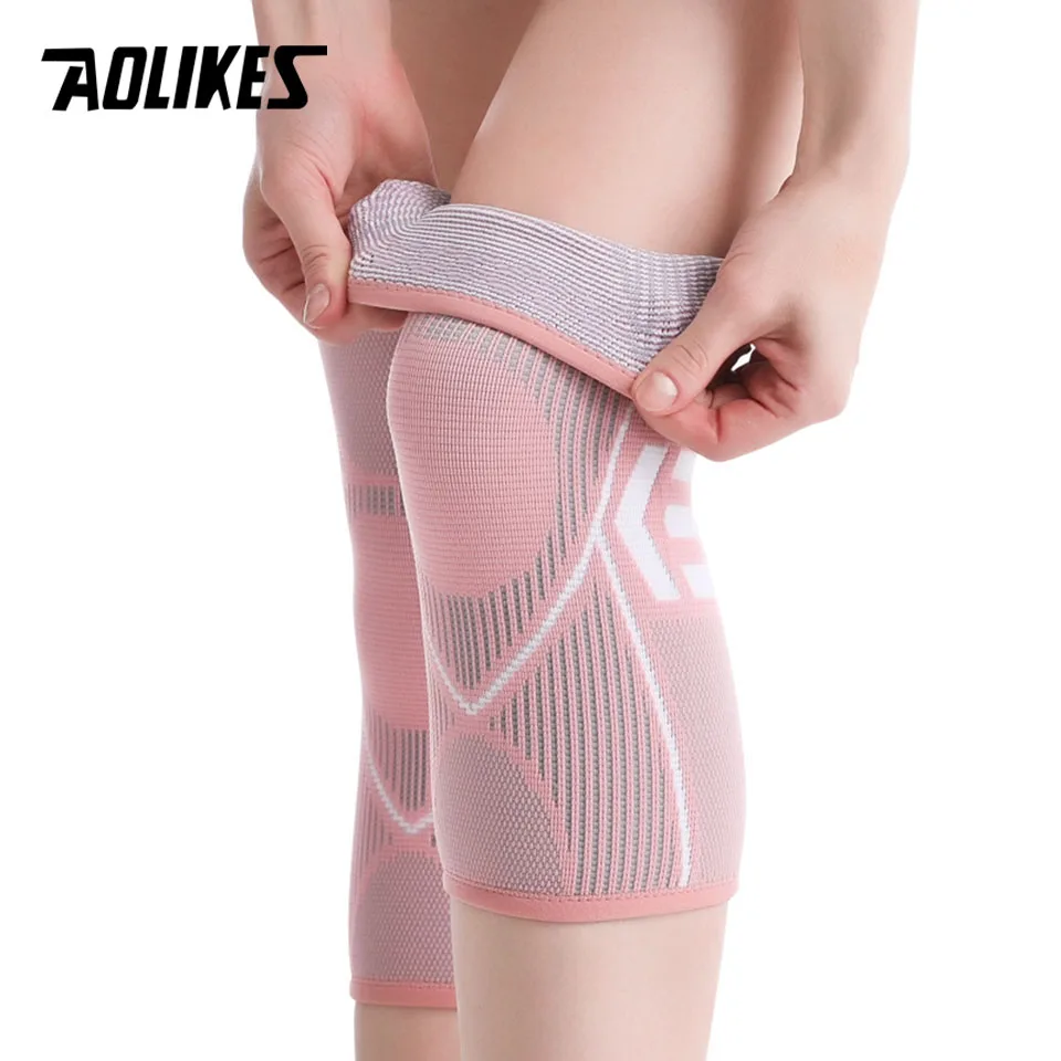 AOLIKES 1PCS Gym Knee Pads Sports Fitness Kneepad Elastic Knee Brace Support Gear Patella Running Basketball Volleyball Tennis