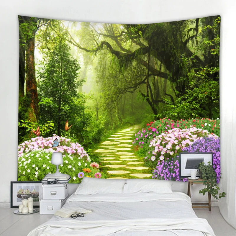 

Nordic Forest Landscape Landscape Wall Tapestry Mandala Decoration Tapestry Bohemian Hippie Decoration Wall Tapestry