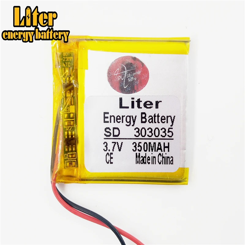 3.7V,350mAH,303035 Polymer lithium ion / Li-ion battery for voice recorder pen,smartband,smart watch;bluetooth,mp3