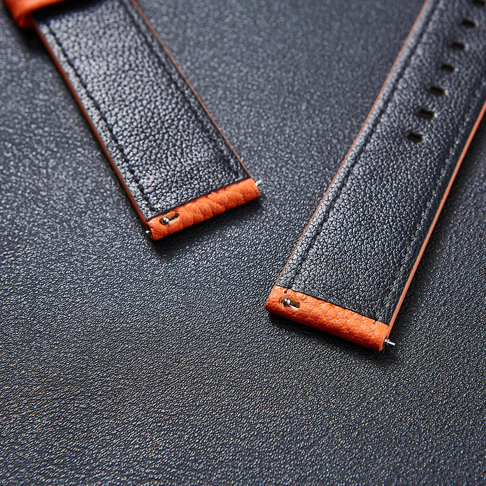 Lychee-pulseira de couro para relógio, modelo para huami amazfit gtr 2e, acessório com faixas de couro