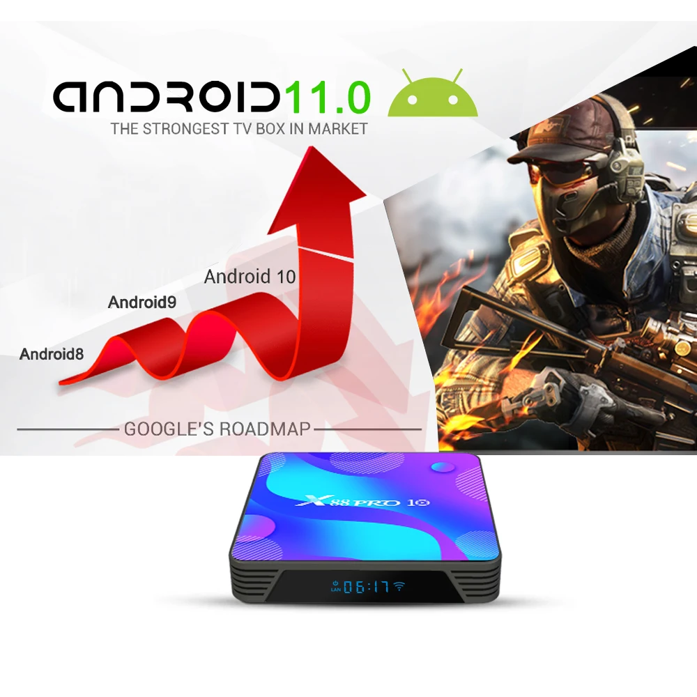 Imagem -03 - Android 11 Smart Tevê Box X88 Pro 10 4gb Ram 128gb Rom Conjunto Superior Rk3318 Quad Core Bt4.0 5g Duplo Wifi 4k Hdr Youtube Media Player