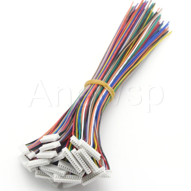 10PCS JST MX1.25mm Pitch Female Connector Wire 10CM 15CM 20CM 30CM 28AWG 2P3P4P-12Pin Single End Cable Electronic Wire Connector