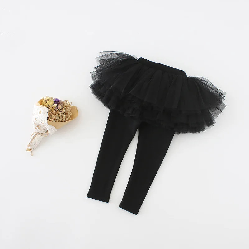 2024 Spring Autumn Girls Fashion One Piece Legging with Tutu Skirt