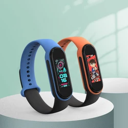 Colorful Silicone strap two-color Wrist Band for Mi Band 6 5 4 Smart Bracelet Xiaomi strap MiBand 4 3 Wrist Color TPU Watchband