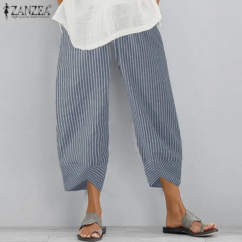 Oversized Turnip Printed Harem Pants 2023 ZANZEA Women Trousers Fashion Female Casual Floral Elastic WaistLong Pantalon Palazzo