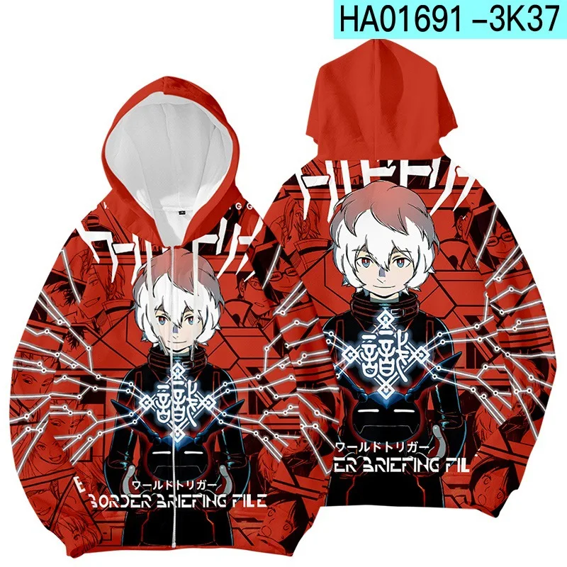 Anime Welt Trigger 3D Print Zip Up Frauen/männer Hoodies Sweatshirts Mikumo Osamu Kuga Yuma Cosplay Zipper Mit Kapuze Jacke oberbekleidung