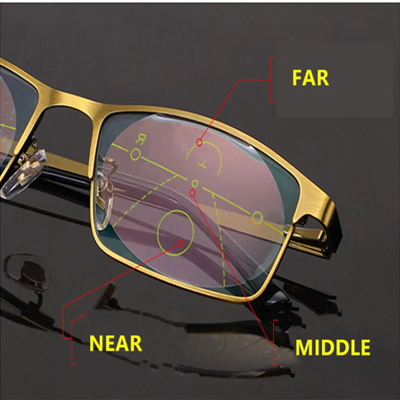 Óculos de leitura transition fotocromático progressivo multifocal bifocal masculino e feminino, óculos para presbiopia de resina anti-azul-ray 1.5 2.0