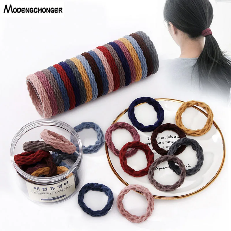 10pcs/Set New Fashion Women Basic Crude Elastic Hair Bands Ponytail Holder Scrunchie Headband Rubber Bands Headwear  Accessories