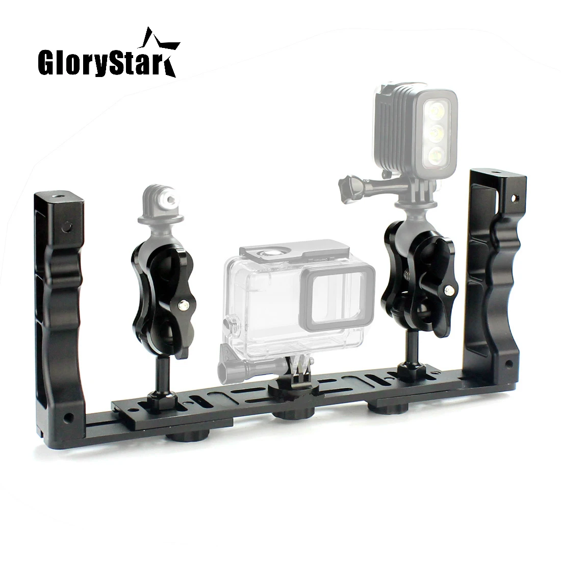 

Aluminum Alloy Underwater Waterproof Shell Tray Housings Arm for Gopro Action Camera Holder Double Grip Dive Spare Parts