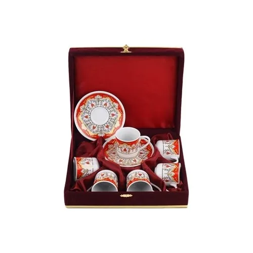 Porcelain Cup Pad 6 Person Tea Coffee Cups Tea Coffee Sets Tea Coffee For Trophy Turkish Tea Cup Set Glass