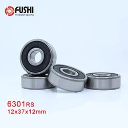 6301RS Bearing ABEC-3 4PCS 12*37*12 mm Deep Groove 6301-2RS Ball Bearings 6301RZ 180301 RZ RS 6301 2RS EMQ Quality