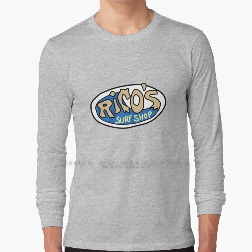 Rico's Surf Shop Logo 100% Cotton Long Sleeve T Shirt Ricos Hannah Montana Jackson Stewart Billy Rae Cyrus Miley Lilly Oliver