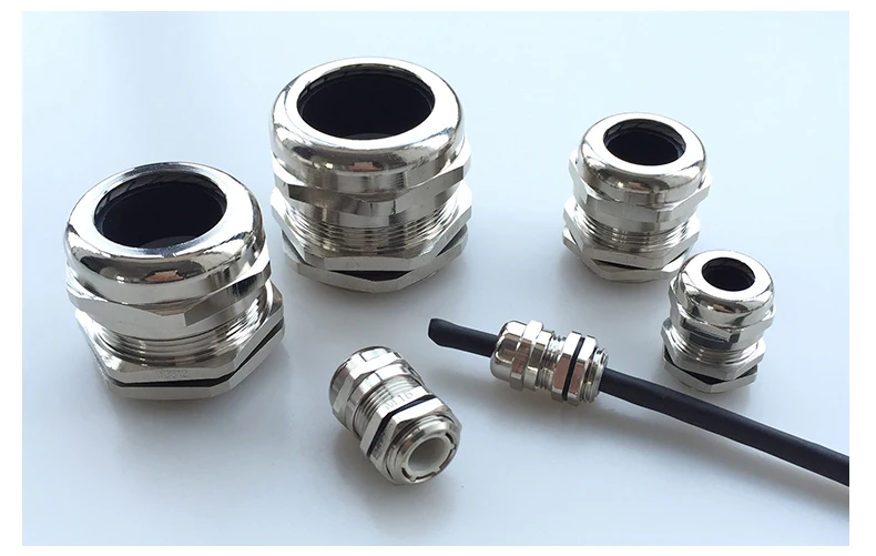 1 Stück wasserdichte Kabelverschraubung, Kabeleinführung, IP68, PG-Serie für 3–44 mm PG7-PG48, vernickelter Messinganschluss – Detail 13