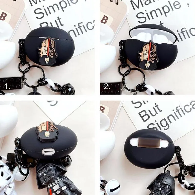 Casing Earphone Kartun Penutup untuk Huawei Freebud 4i Silikon Lembut Headphone Bluetooth Nirkabel Casing Pelindung dengan Gantungan Kunci