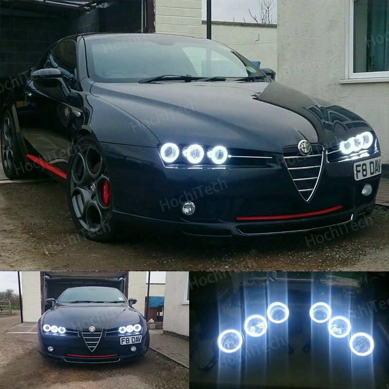 DRL Super Bright 6pcs Dual Color Car Styling For Alfa Romeo Brera Spider 159 2005-2011 Cotton LED Angel Eyes Rings Kit