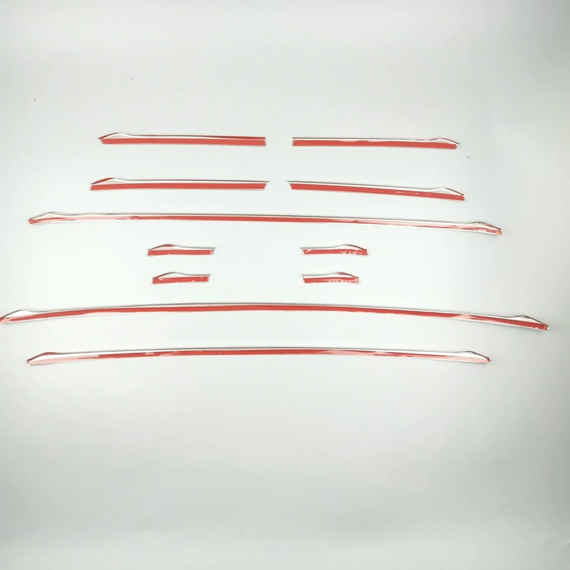 11pcs Stainless Steel Car Front Grill Grille Decorative Cover Trim Strips For Audi A4 B8 2013-2016 Car Styling Decals