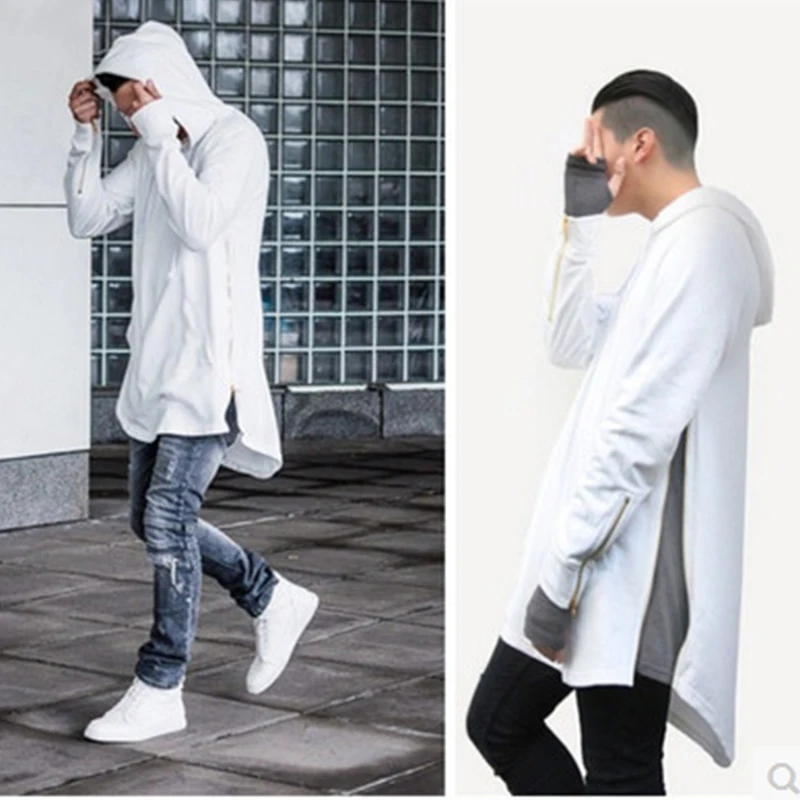 

Men's hoodie spring and Autumn style European and American long sleeve side zipper in full-size men's coat hoodie hip-hop