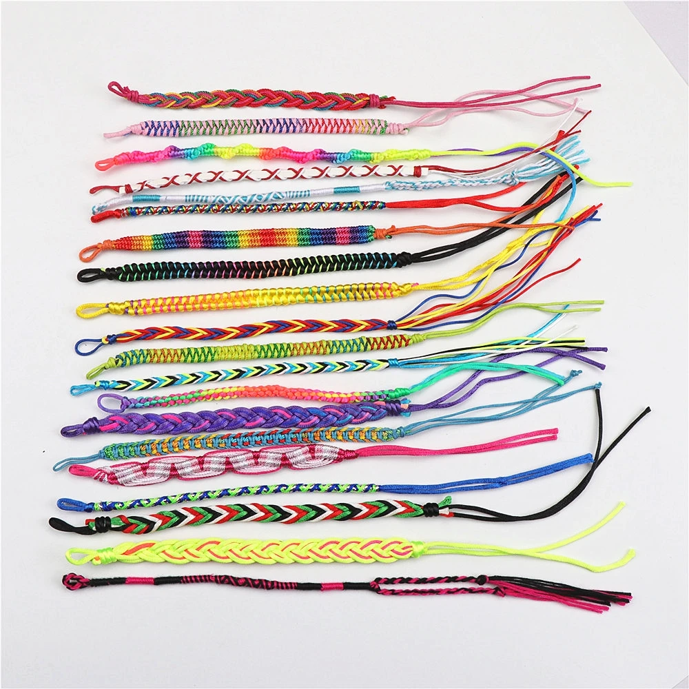 Wholesale 20pcs/lots Handmade Braided Cotton Rope Jewelry Cuff Bracelet Ankle bangles For Men Women Mix Style Size Adjustable