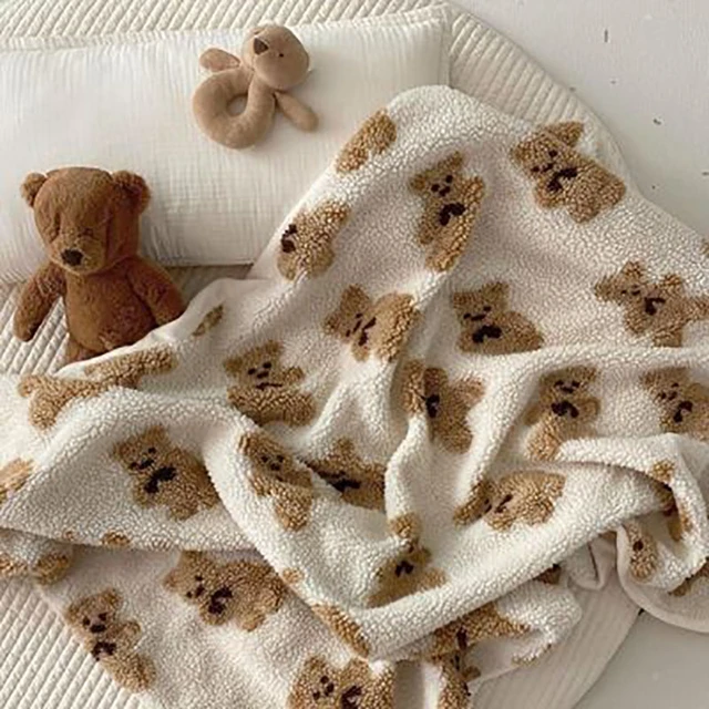 MILANCEL Winter Baby Blanket Bear Cotton Padded Blanket Warm Lamb Wool Newborn Blanket AliExpress