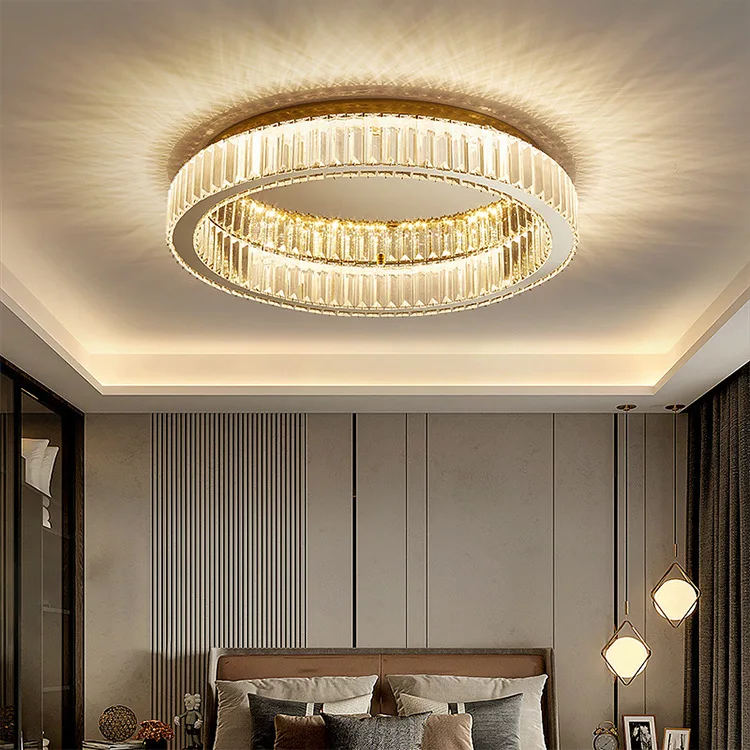 

Modern Crystal Chandelier LED Dimmable Ceiling Pendant Lights Living Room Dining Luxury Gold Lamp Bedroom Mounted Led Lustre