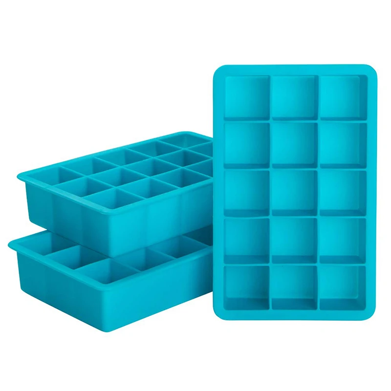 15 Cavity Silicone Ice Cube Molds Whisky Ice Cube Tray Ice Cube Trays Easy Release Easy Release Pop Out Makes 15 Cubes