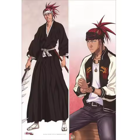 BL-Japanese Decorative Anime Body Pillow Case, Bleach, Renji Abarai, Otaku, Dakimakura Gift, Bedding Hugging, Male, 150x50 cm
