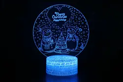 クリスマス3D ledナイトライトタッチテーブルランプギフト7色変更クリエイティブ装飾