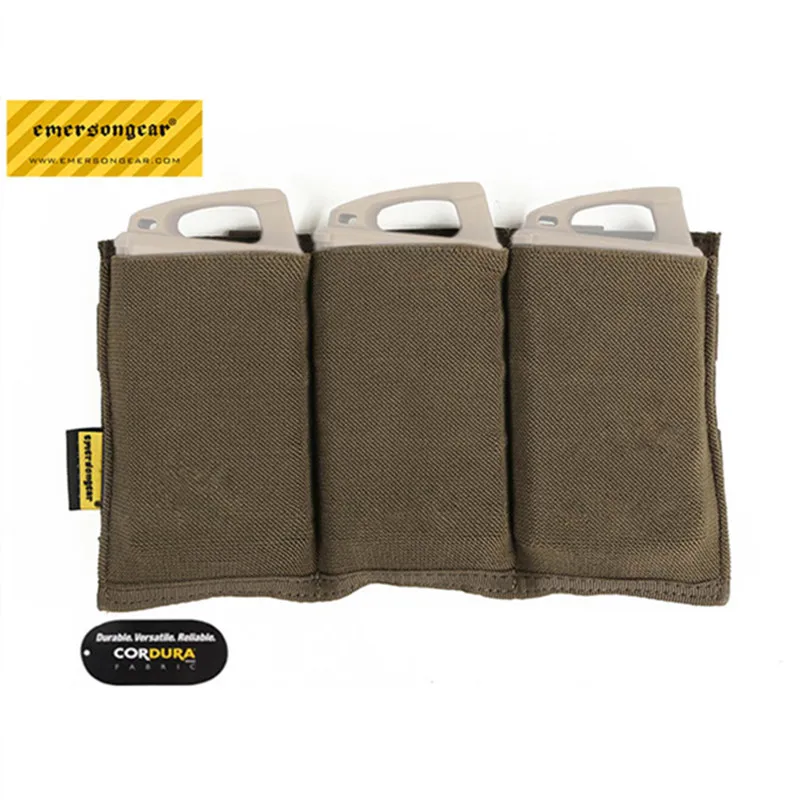 EMERSONGEAR Triple M4 Mag Pouch Tactical Molle Rapid Reloading Magazine Pouch for Airsoft Wargame Gear Painball Hunting EM2388