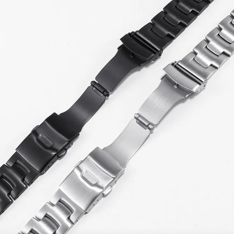 Solid Stainless Steel Watchband for PROTREK Casio PRG-260 PRG-270 PRG-550 PRW-3500/2500/5100 Watch Band Strap Silver Black 18mm