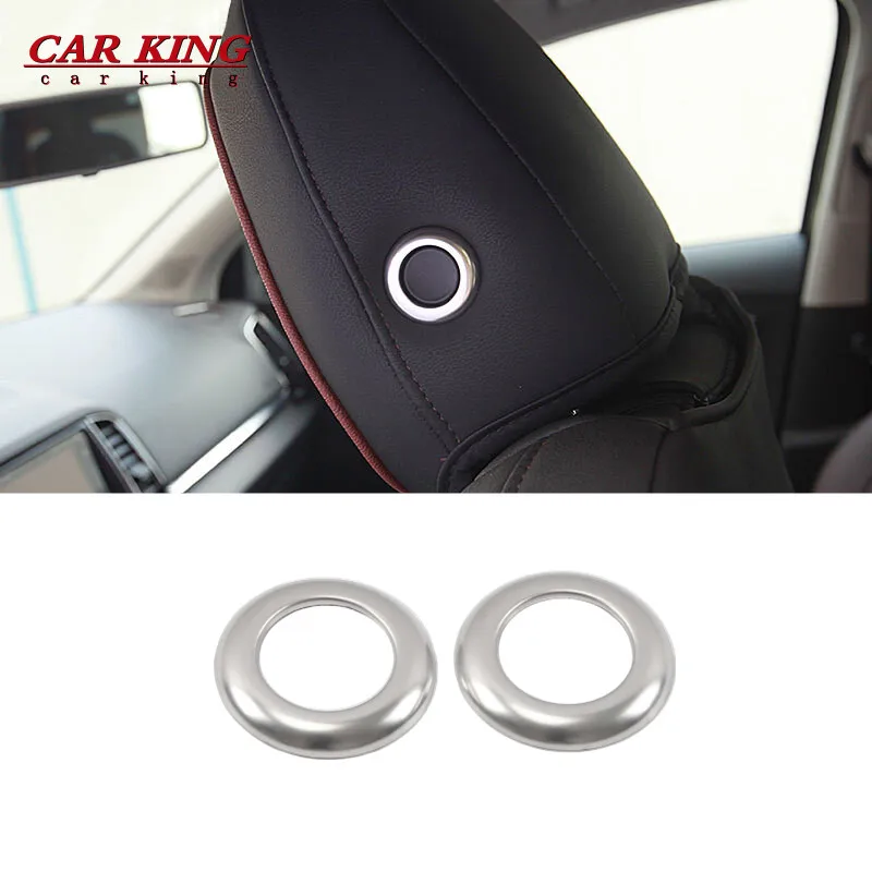 

For Skoda Karoq 2018-2020 Seat Accessories interior Headrest Adjustment knob button cover chrome car-styling trim decoration