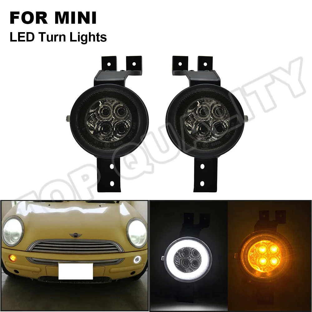 

Full LED Turn Signal Light Halo Parking Light For Mini Cooper R50 R53 2000-2006 R52 Cabrio 2002-2008 Smoke/Clear Corner Lamp