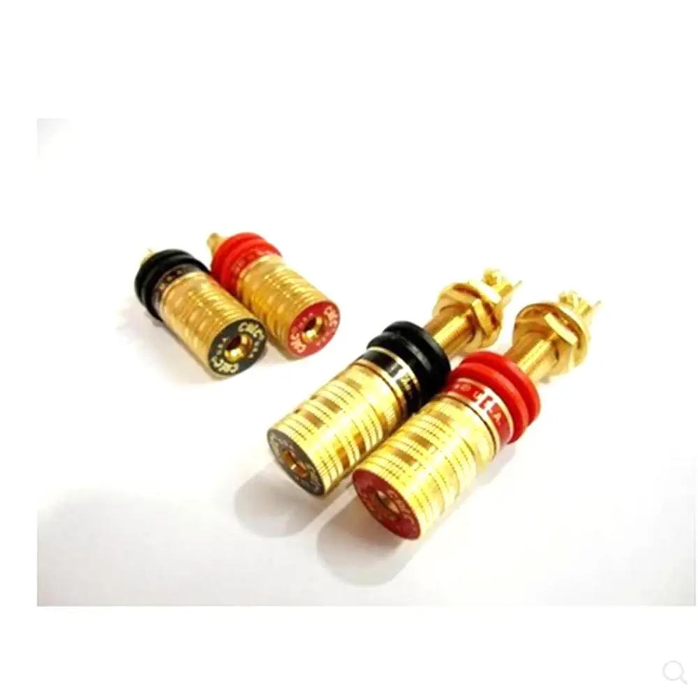 金メッキバインディングポスト端子、バナナプラグ、ソケット、出力コネクタ、スピーカー、アンプ、hifi、オーディオ、ofc、cmc、838l-g、4個