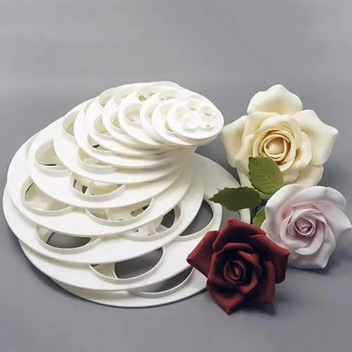 6 Pcs Fondant Cake Sugarcrafts Rose Flower Cookie Mold Gum Paste Cutter Tools