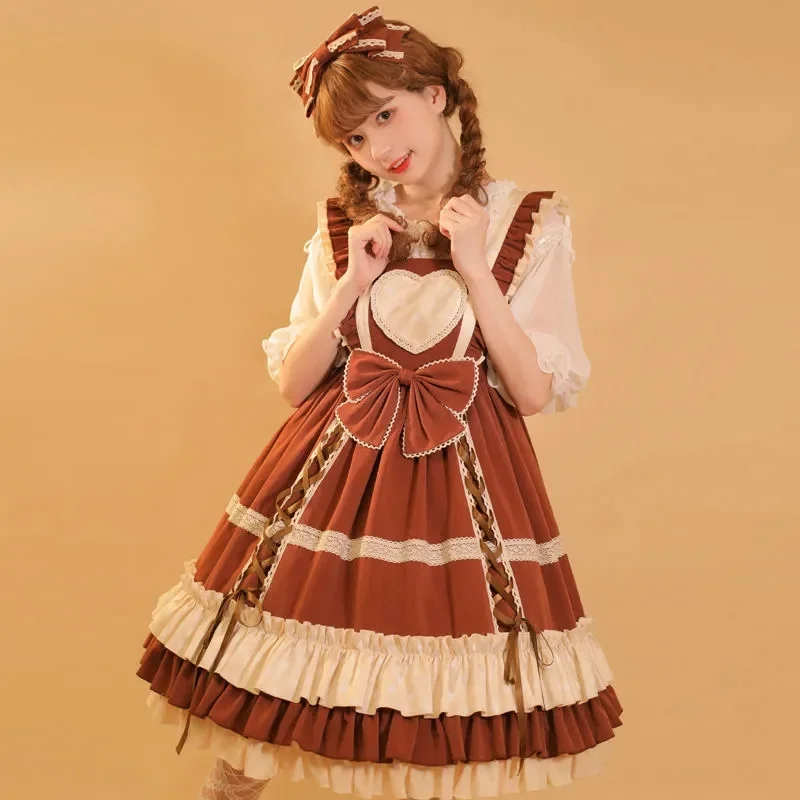 Japanischen Lolita Kleid Süße Polka Dot Lolita Kleid Prinzessin Kleid Hohe Taille Viktorianischen Kleid Kawaii Mädchen Gothic Lolita Op