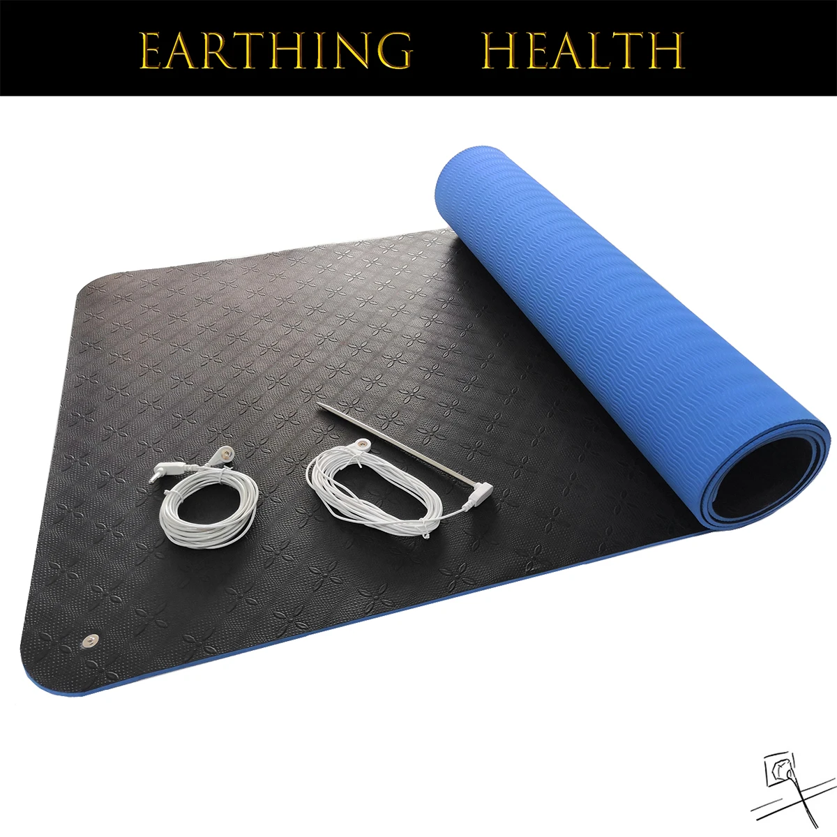 

60x180 cm Earth Grounding Yoga Mat with Cord and Rod Thick TPE Conductive Mats Health Therapy Shield EMF and ESD Anti-Skid