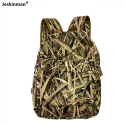 Waterpoof Bionic Camouflage Hunting Fishing Backpack Simple Reed Camo Jungle Backsack Comfortable Soft Shell Foldable Camo Bag