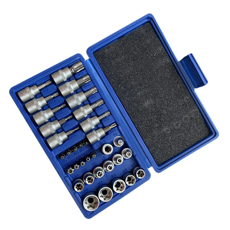 Batch Sleeve Tool Kits for Car Motor Repairing Tool Socket Set Wrench Female Torx Male Fine Quality Chrome Vanadium Steel Group