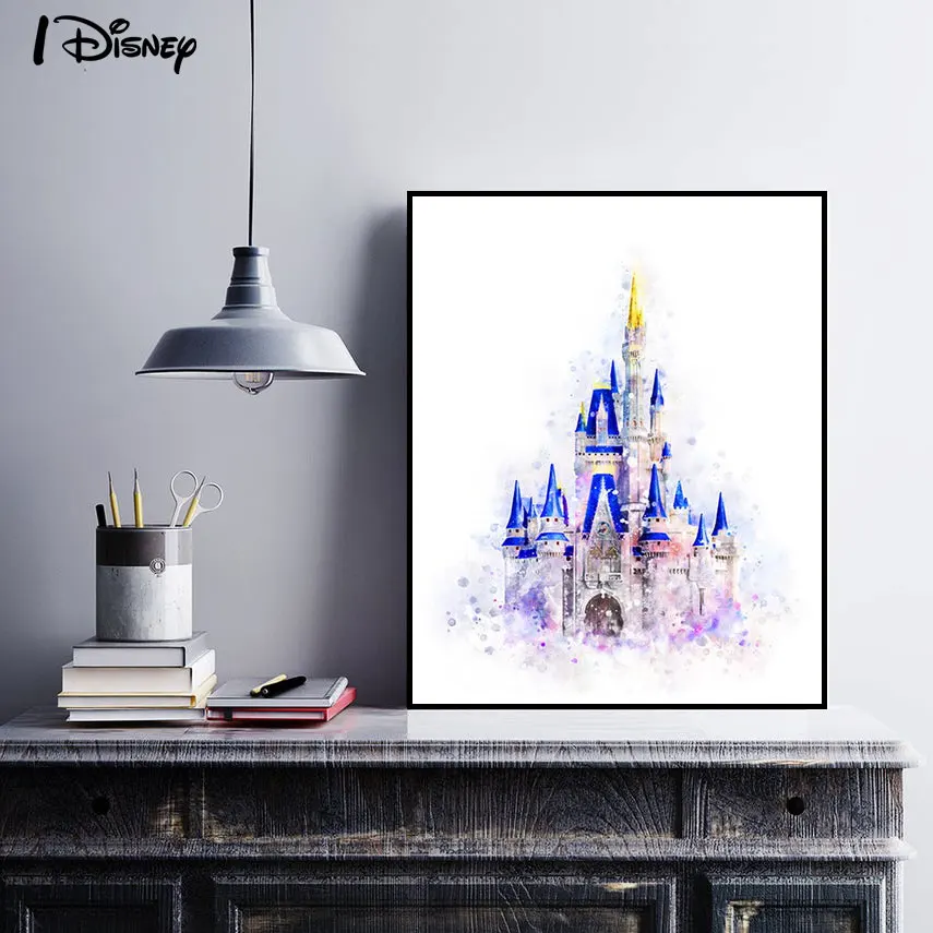 Disney Amine Mickey Minnie With Elephant Love Posters and Prints Canvas Painting On the Wall Art Pictures for Room Home Decor