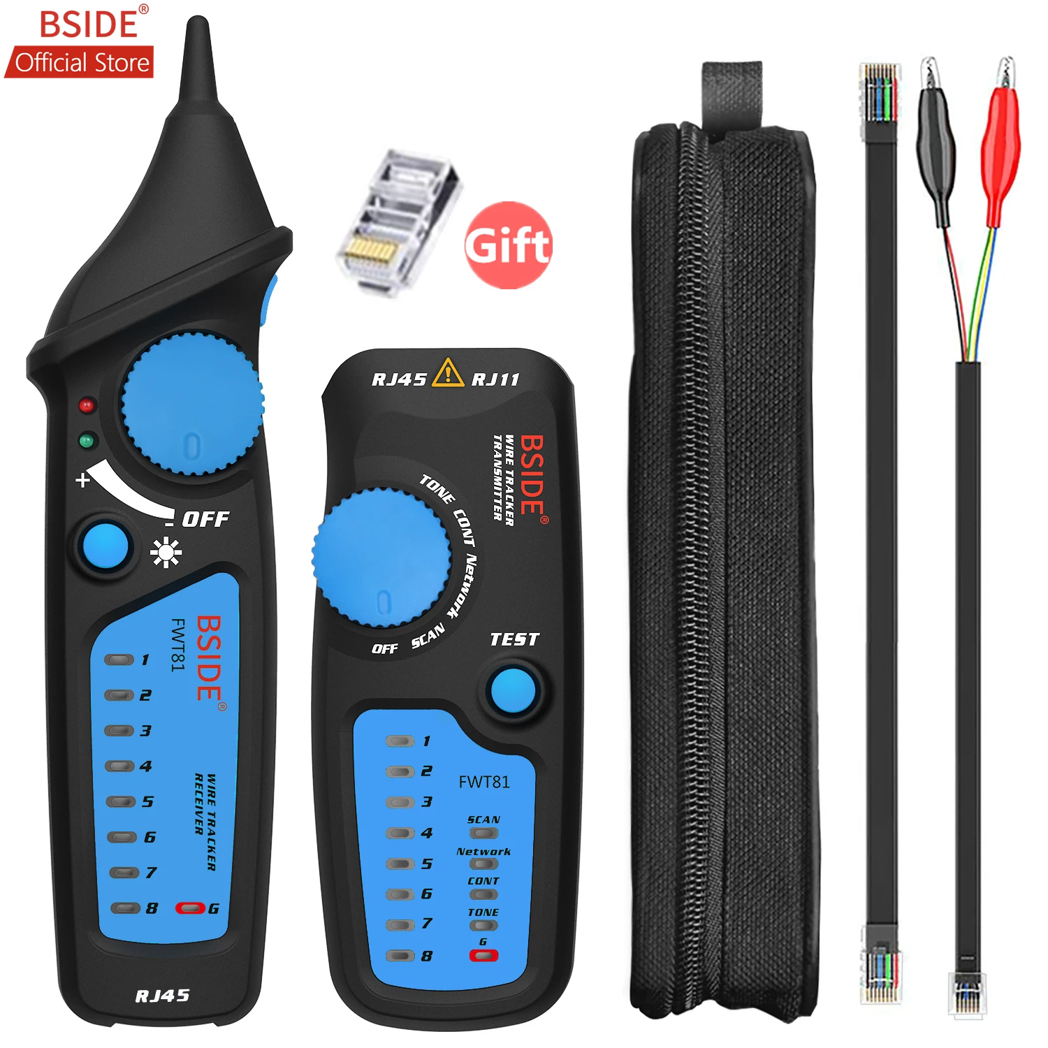 BSIDE Cable Tracker RJ45 RJ11 Telephone Wire Network LAN TV Electric Line Finder Tester