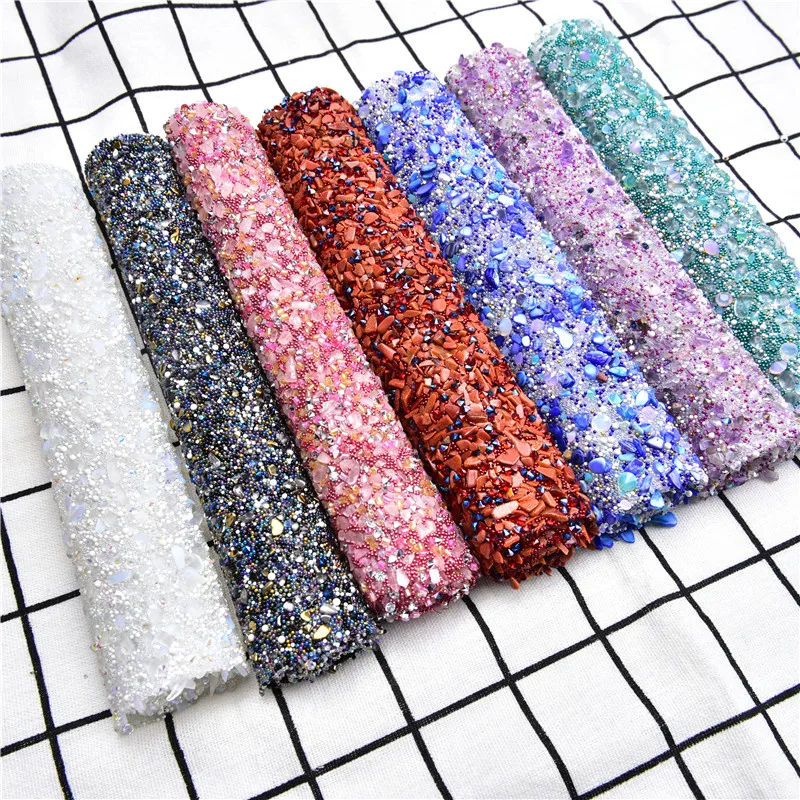 New Products 21*32Cm Crushed Stone Diamond Sheet Hot-Fix/Self-Adhesive Diy Decor Rhinestone Caviar Beads Stickers Accessories