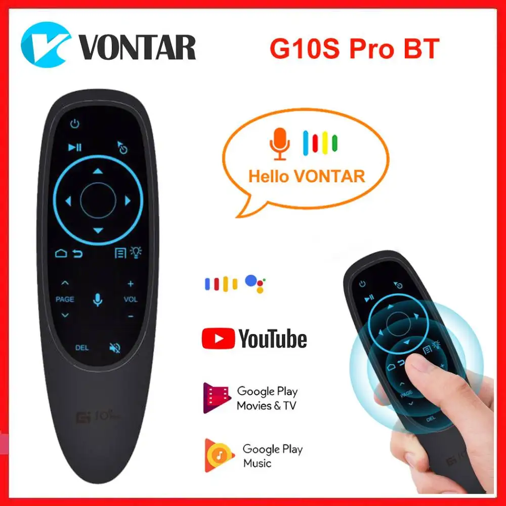 Google Voice Remote Control Gyro Sensing IR Learning Mini 2.4G Wireless Air Mouse Keyboard per Android 11.0 10.0 9.0 TV BOX