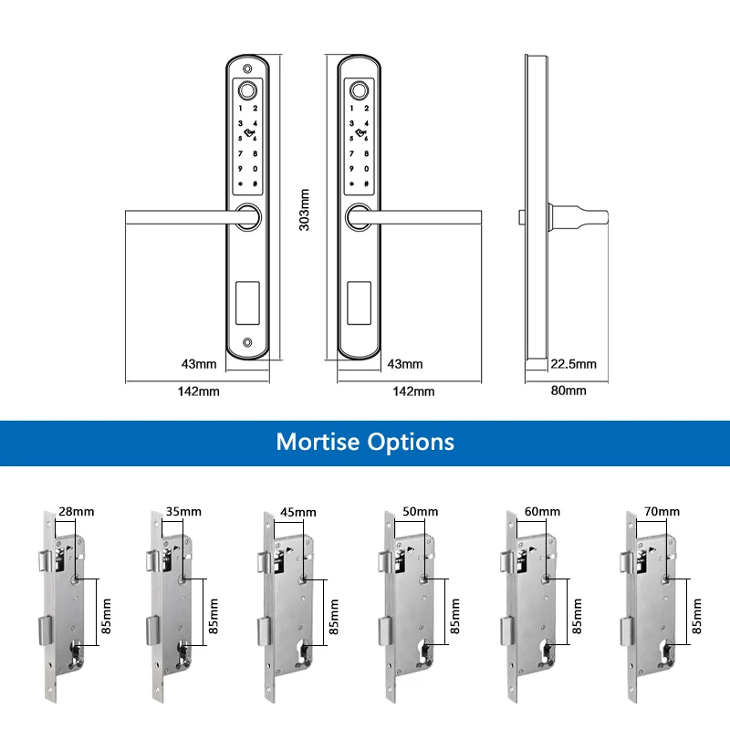 Cerradura de puerta doble con huella dactilar, dispositivo de cierre inteligente ttlock para puerta exterior, de hierro, para casa, jardín y Patio