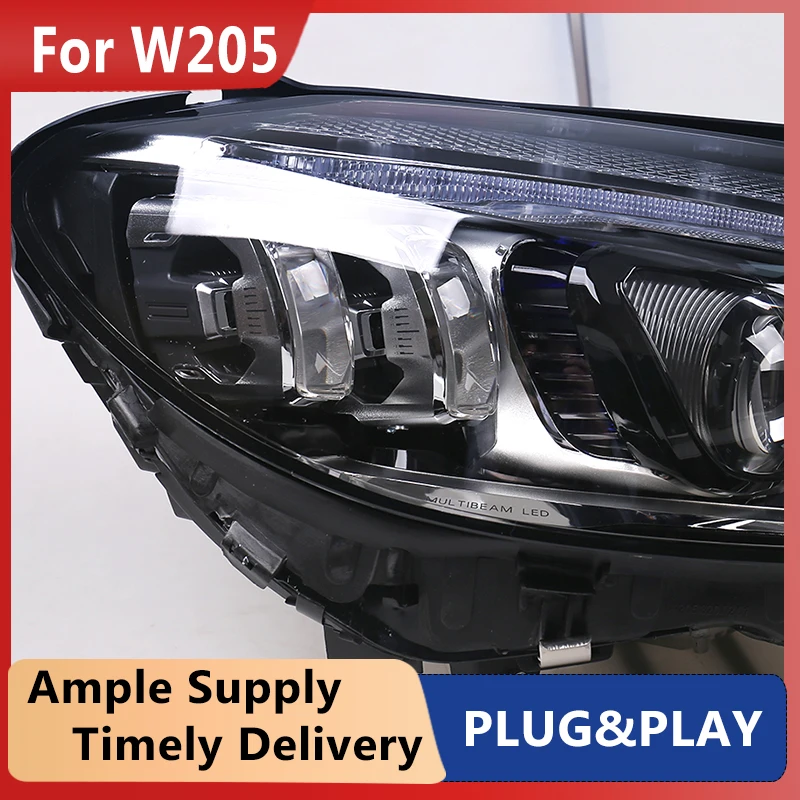 Car Head Lamp for Benz W205 C63 Headlights 2019-2020 C300 C260 New ALL LED Headlight dynamic turn signal DRL Bi-LED LENS