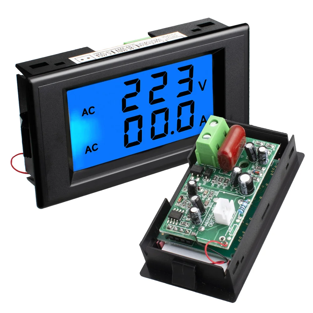 D69-2042 Dual Display Digital Voltmeter Ammeter AC80-300V 100A Car Motocycle Voltage Tester Meter With Current Transformer