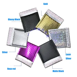 Cd/cvdパッケージ付きバブルジャケット,50個,パッド入り封筒,ゴールドカラー,ギフトバッグ,15 x 13cm 4cm