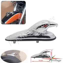 Chrome ATV Motorcycle Eagle Head Ornament Statue For Kawasaki Yamaha Suzuki Honda Harley Dirt Bike Front Fender Frame Decoration