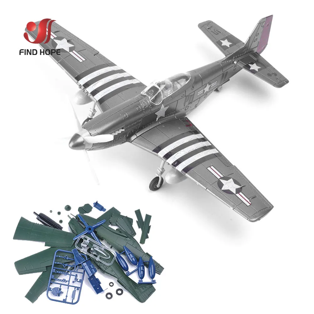 1/48 4D Mustang P-51 Fighter Assemble Model  World War Puzzle Airplane aircraft Collections Scene Sandpan Game Model Toy