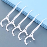 100Pcs Disposable Dental Floss Sticks Cleaning Dental Floss Interdental Brush Tooth Stick Toothpick Oral Health Cleaning Teeth